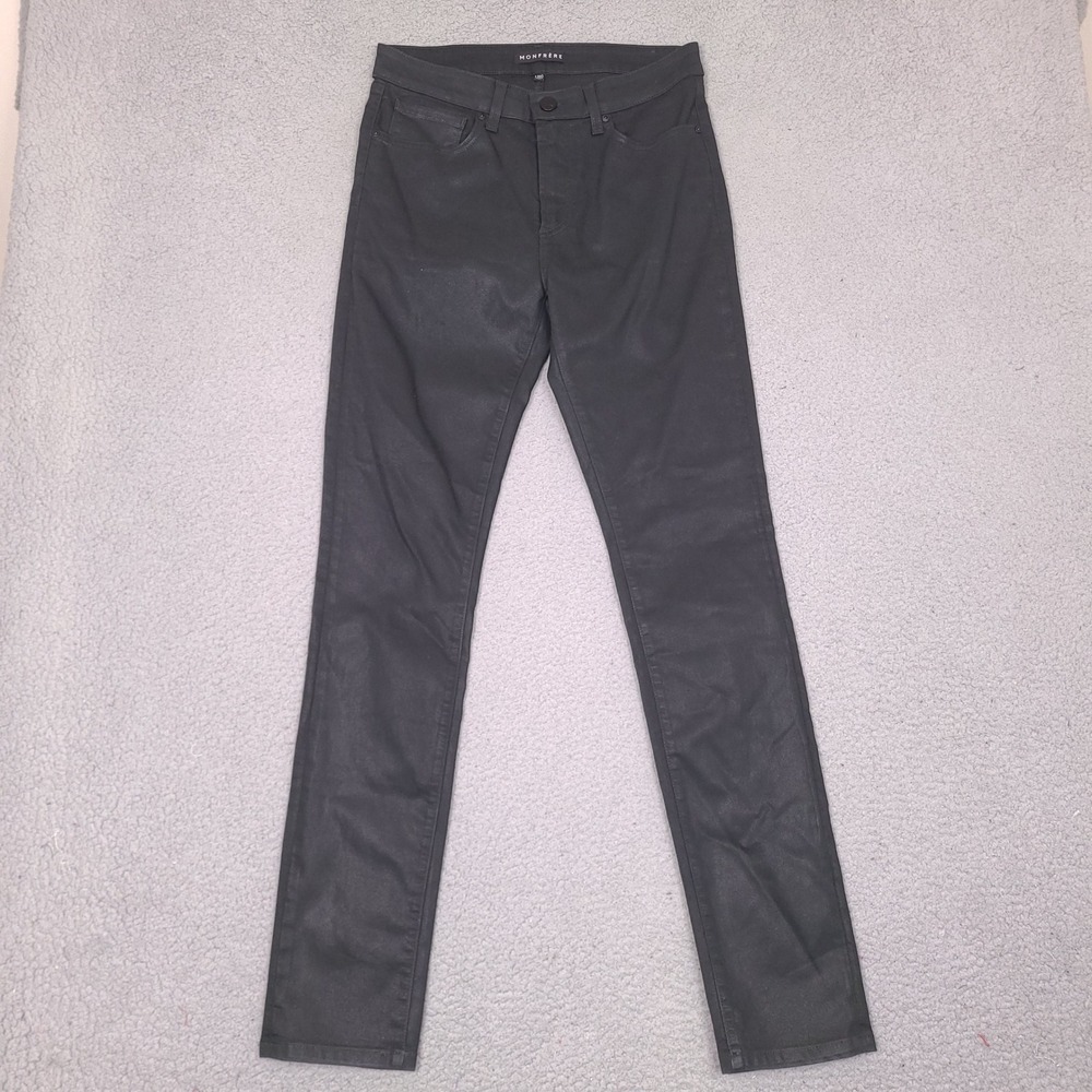 Monfrere Greyson Skinny Jeans Men 30x33 Japanese Stretch Denim Coated Noir *Read